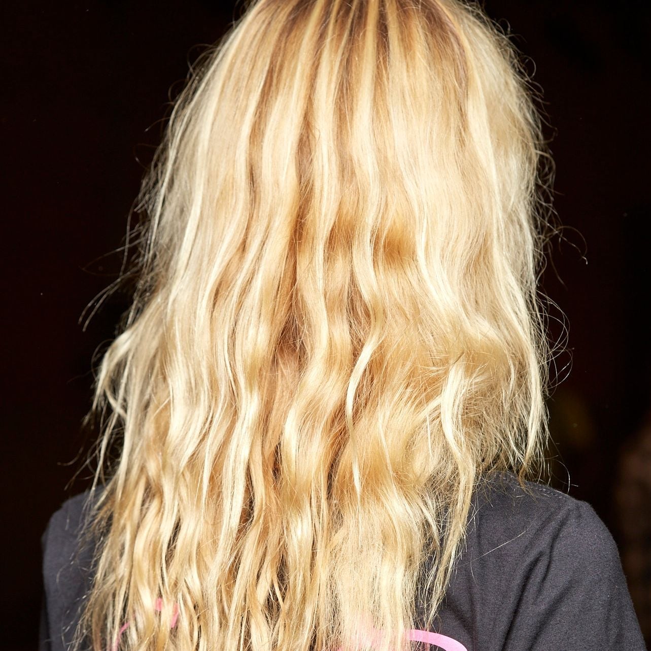 Ash Blonde Loose Waves Back View — Waves Hair