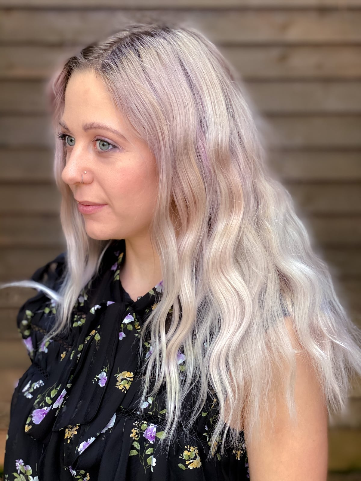 Platinum Blonde Waves With Pink Streaks — Waves Hair