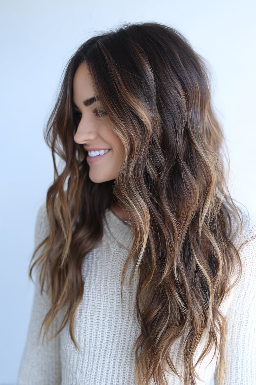 Mid-Back Long Layers Blonde Balayage With Creating Depth And Dimension — Wavy Haircuts