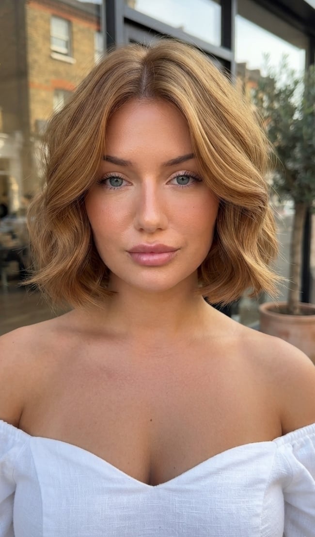Chin Length Bob Soft Airy Waves — Wavy Haircuts
