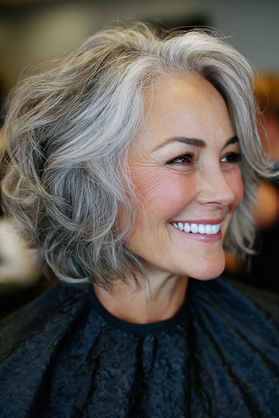 Collarbone Bob Salt And Pepper — Wavy Haircuts