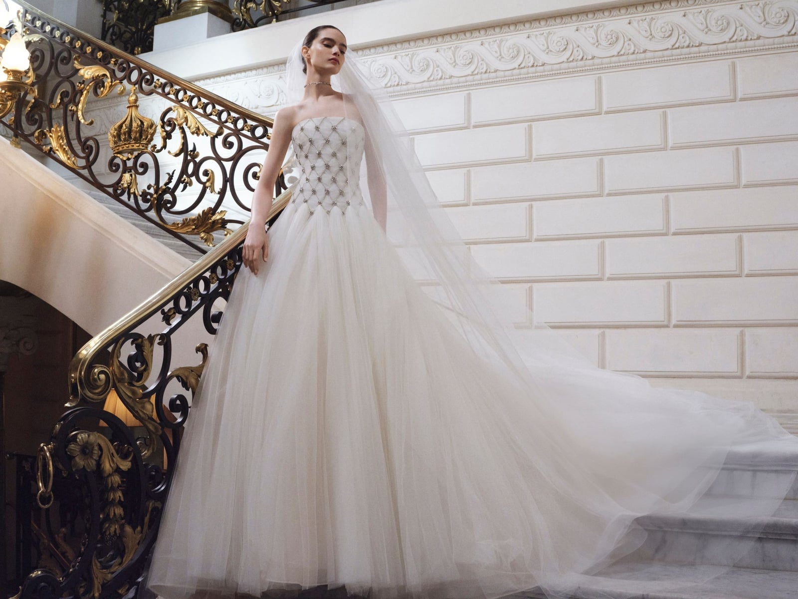 Ivory Strapless Column Dress in Textured Jacquard Fabric — Wedding Dress