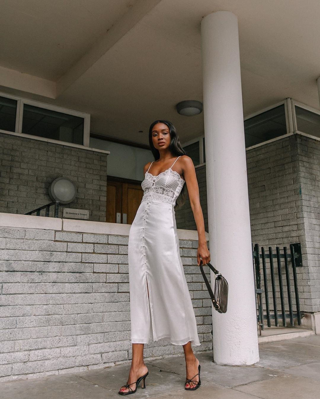 White Lace Camisole and Satin Slip Skirt Set White Lace Camisole and Satin Slip Skirt Set — Wedding Guest Outfits