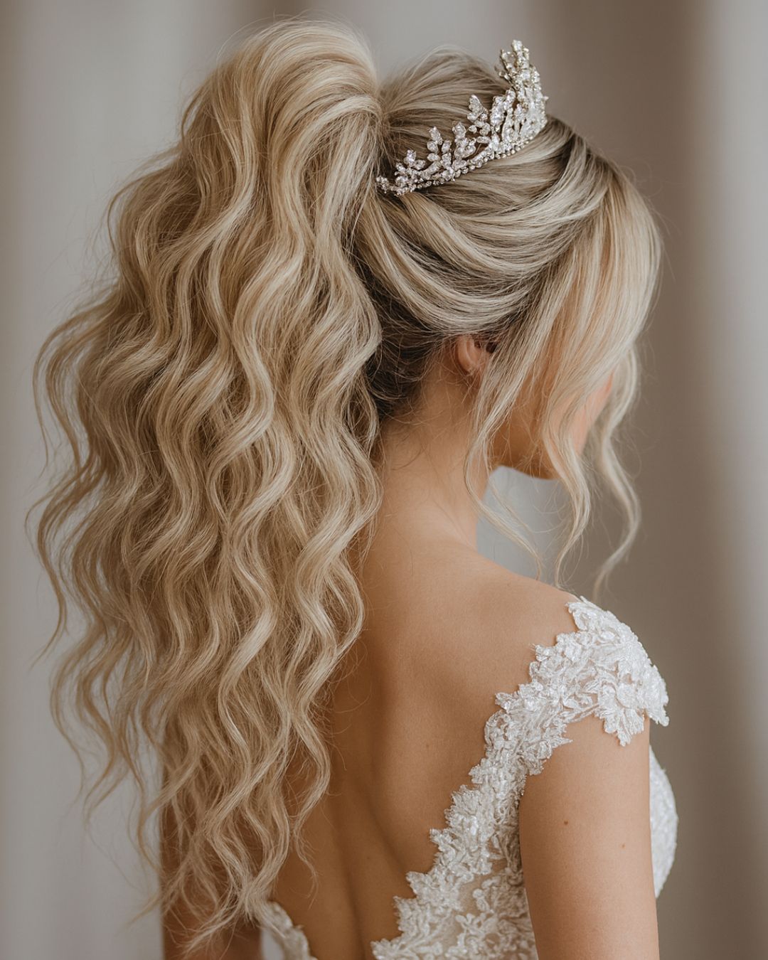 Voluminous High Ponytail With Crown Voluminous High Ponytail With Crown — Wedding Hairstyles for Long Hair