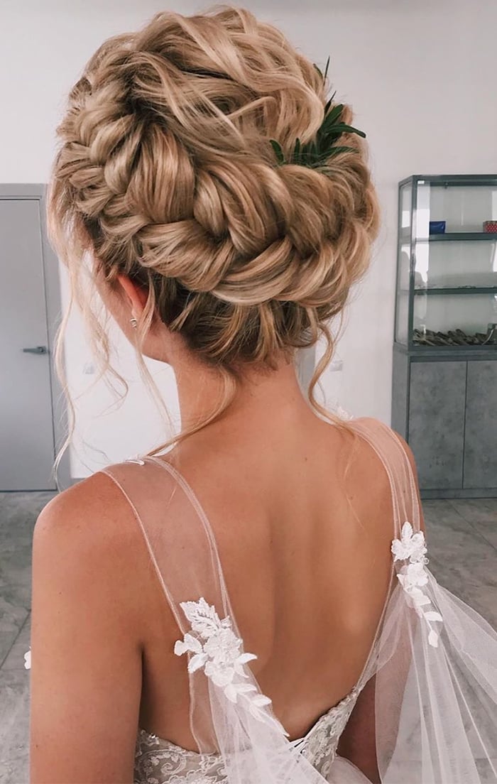 Intricate Braided Updo With Loose Tendrils Intricate Braided Updo With Loose Tendrils — Wedding Hairstyles for Long Hair