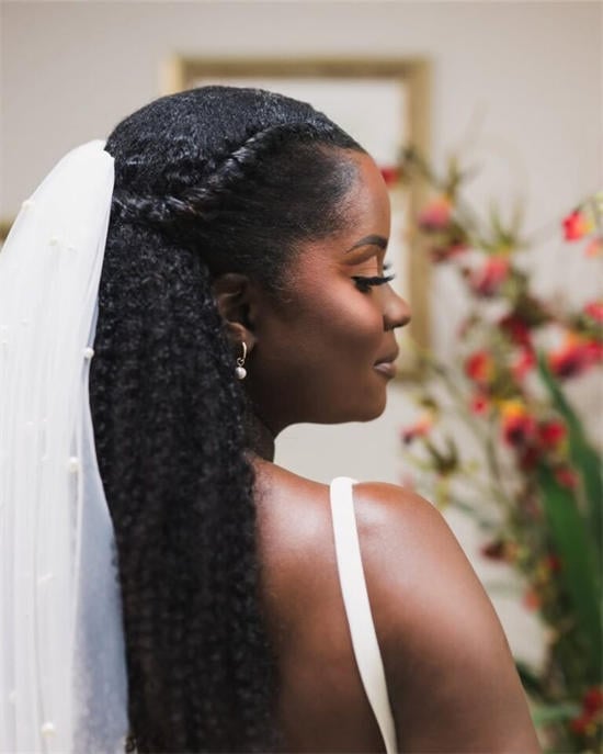 Twisted Updo With Braided Accents And Veil Twisted Updo With Braided Accents And Veil — Wedding Hairstyles for Long Hair