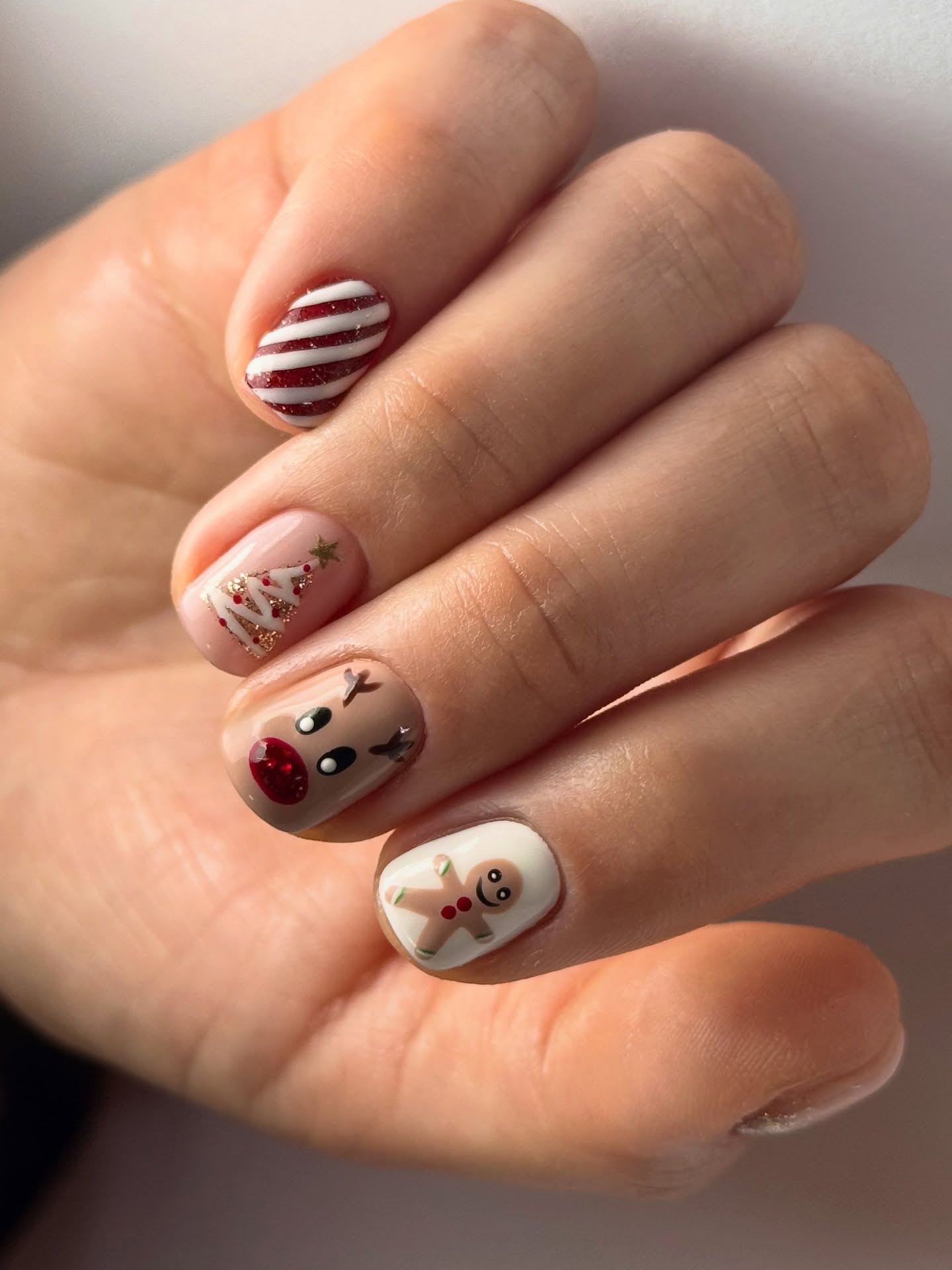 Whimsical Christmas Character Short Square Nails