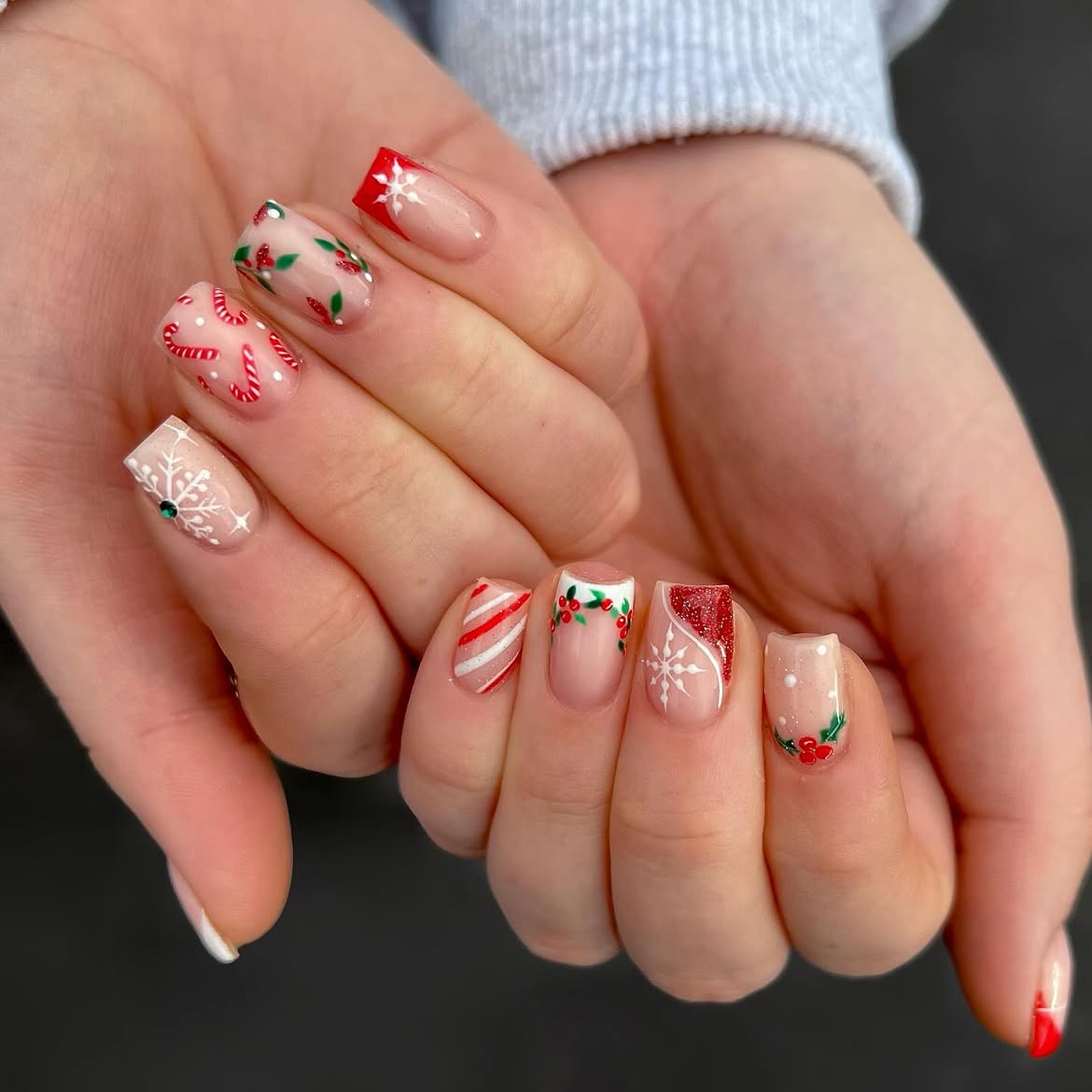 Whimsical Christmas Nail Art Medley