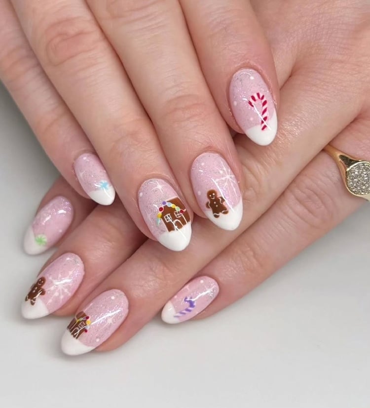 Sheer White Glossy Short Oval Nails Sheer White Glossy Short Oval Nails — White Christmas Nails