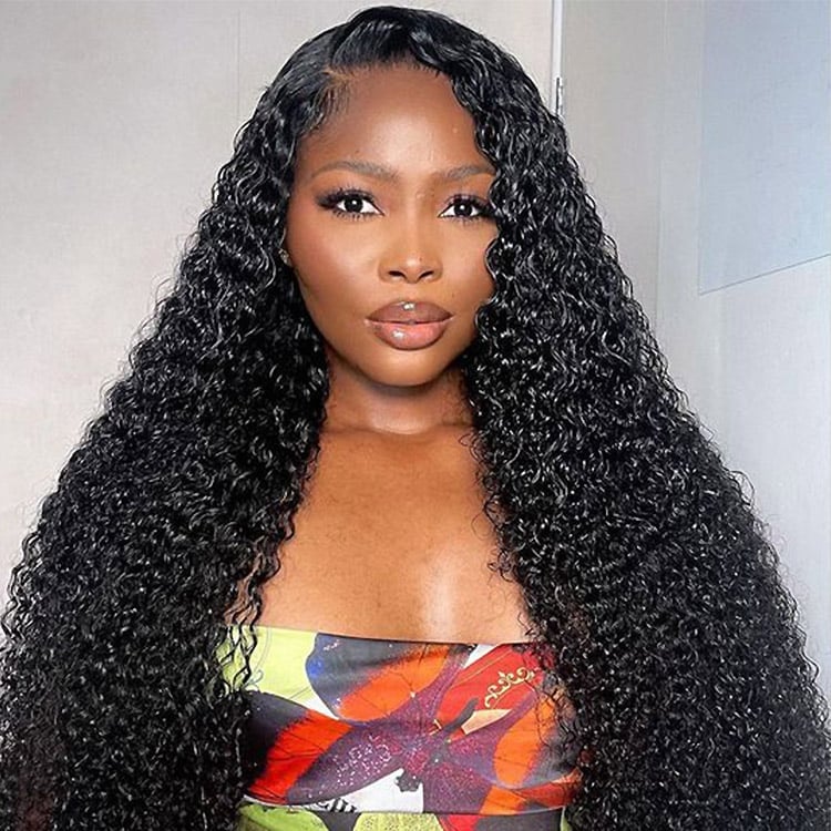 Long Black Kinky Curly Wig With Air Dried Long Black Kinky Curly Wig With Air Dried — Wig Hair
