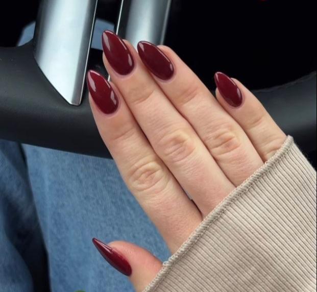 Red Glitter French Tip Almond Nails Red Glitter French Tip Almond Nails — Wine Nails