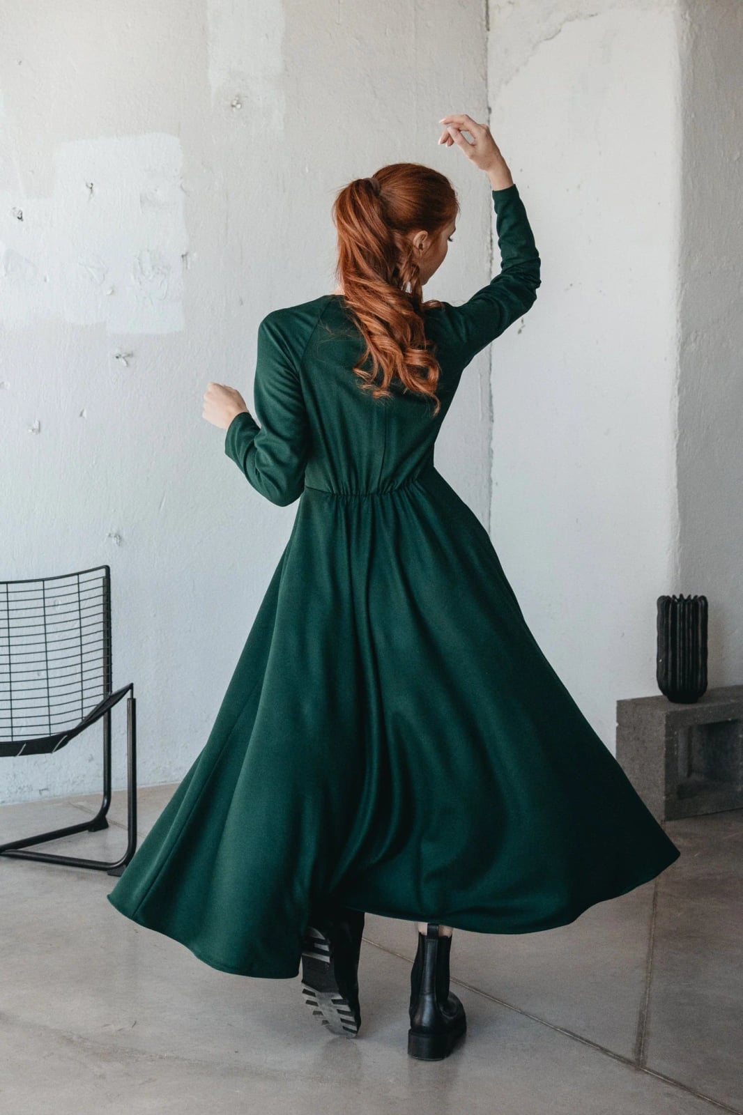 Dark Green Wool Fit and Flare Dress Dark Green Wool Fit and Flare Dress — Winter Formal