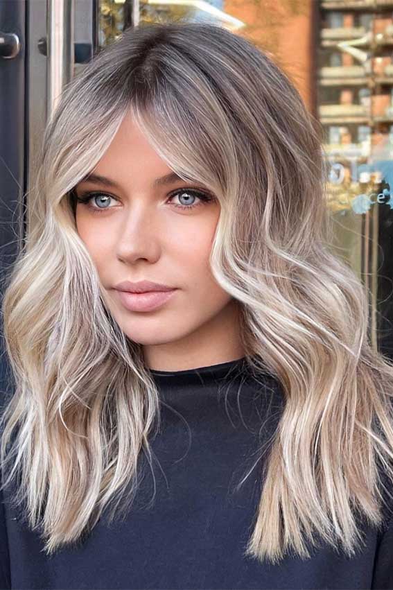 Collarbone Ash Blonde With Darker Roots — Winter Hair Color