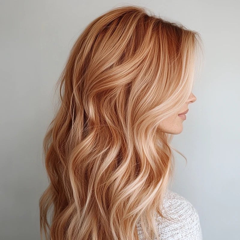 Mid-Back Strawberry Blonde With Highlights — Winter Hair Color