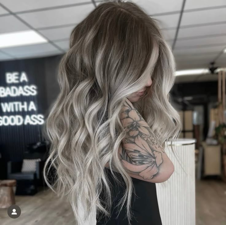 Mid-Back Ash Blonde With Platinum Highlights — Winter Hair Color