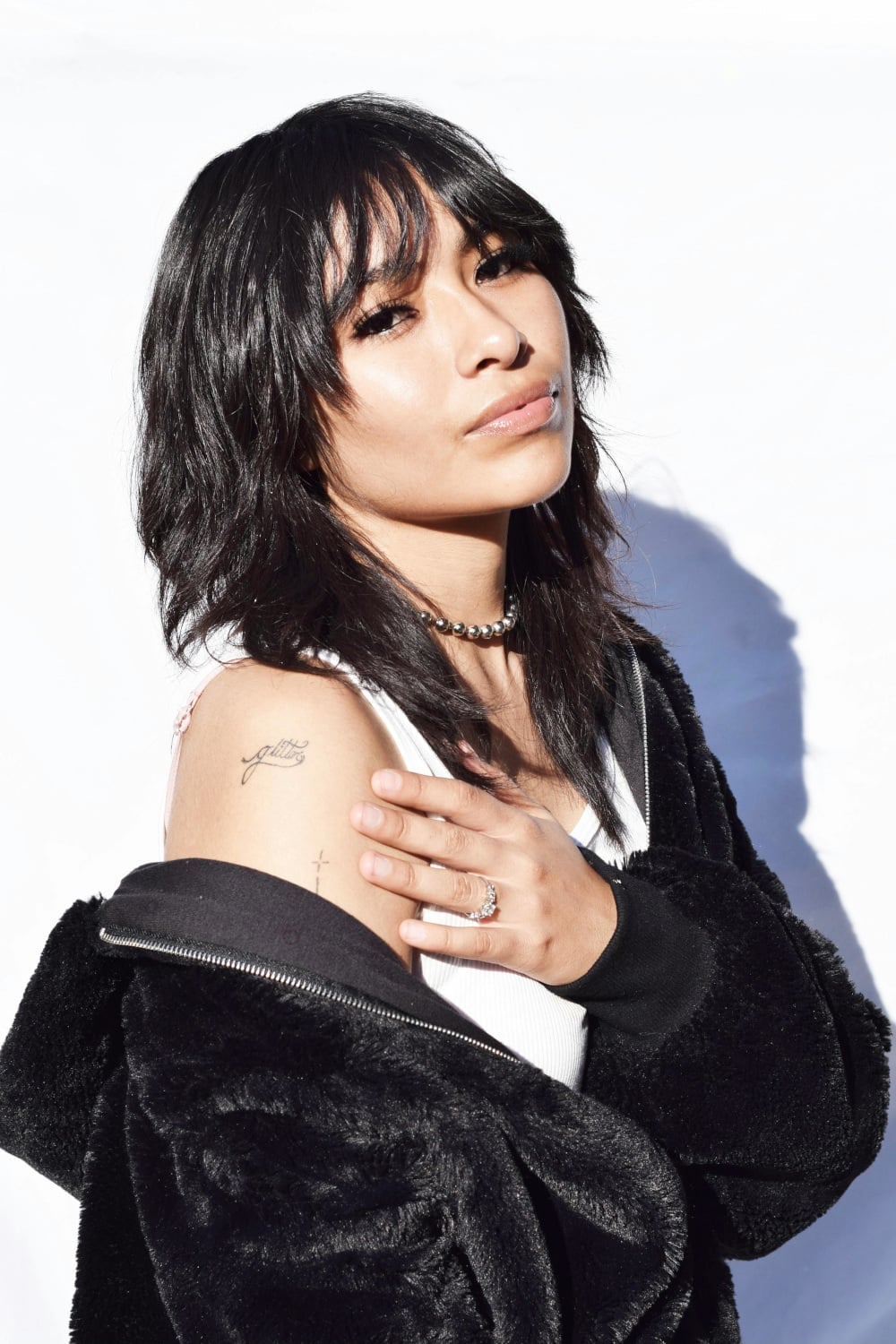 Chin Length Dark Brown Wolf Cut Short Bangs Chin Length Dark Brown Wolf Cut Short Bangs