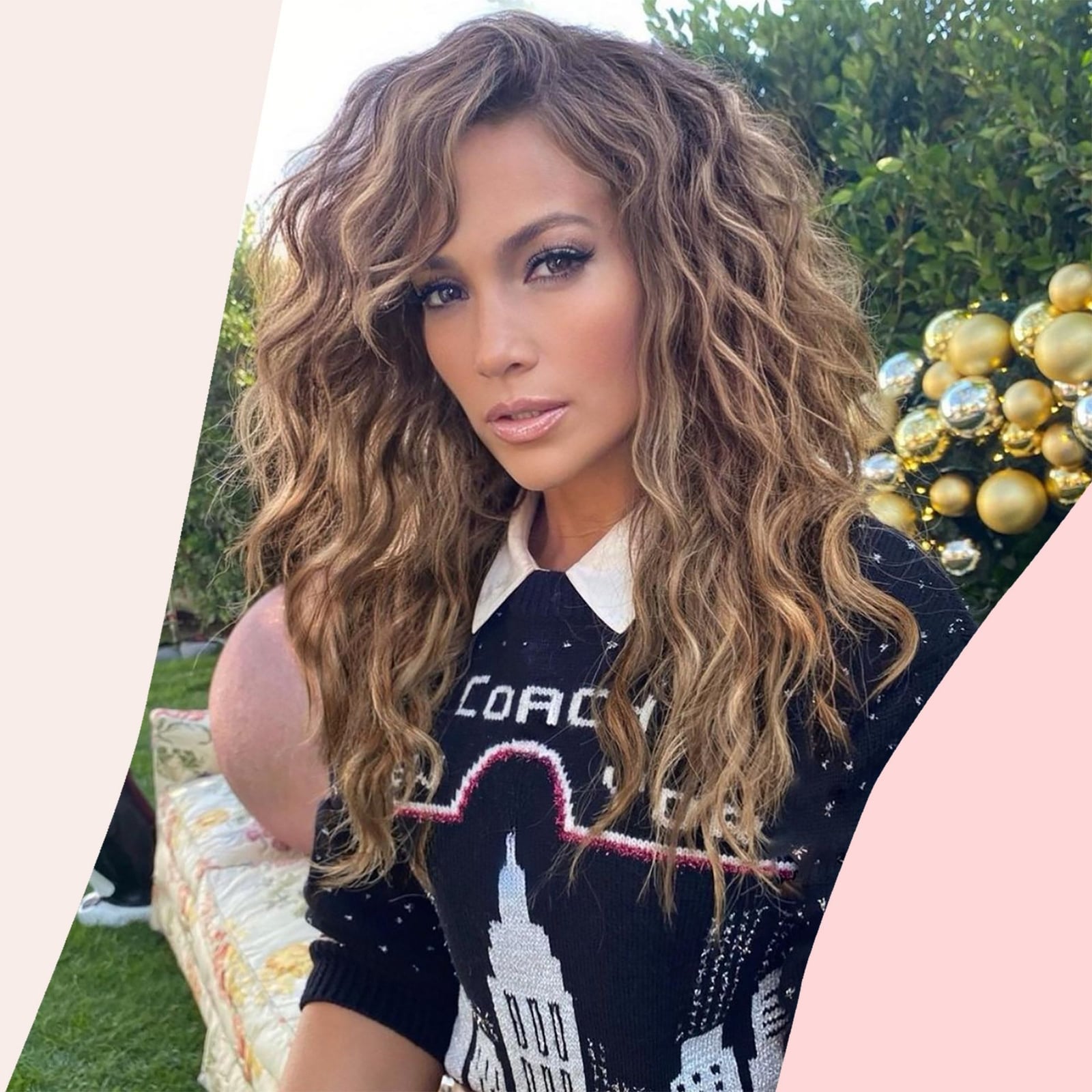Mid-Back Honey Blonde Balayage Wolf Cut — Wolf Cut Curly Hair