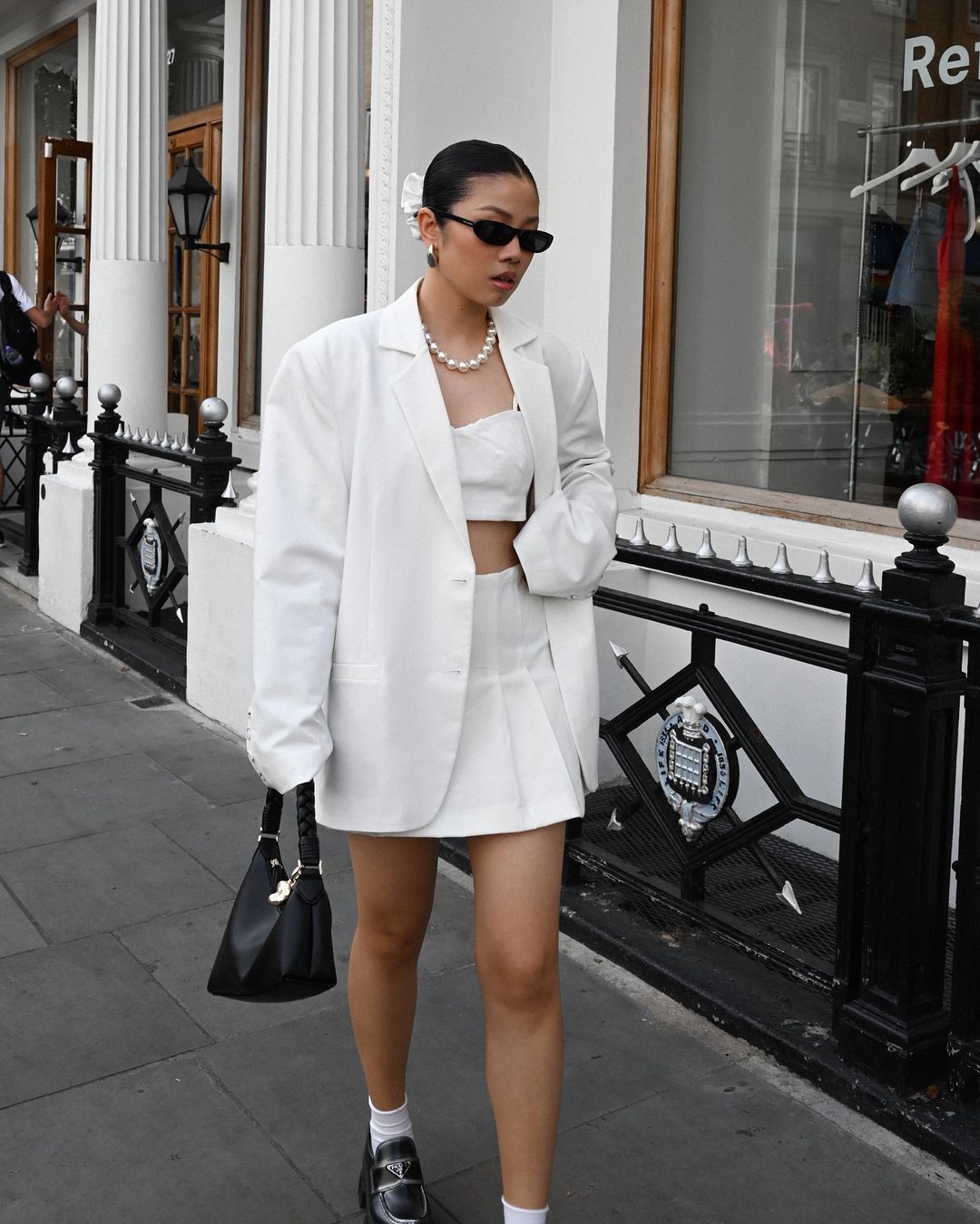 Oversized Blazer with Mini Skirt Set — Y2K Outfits