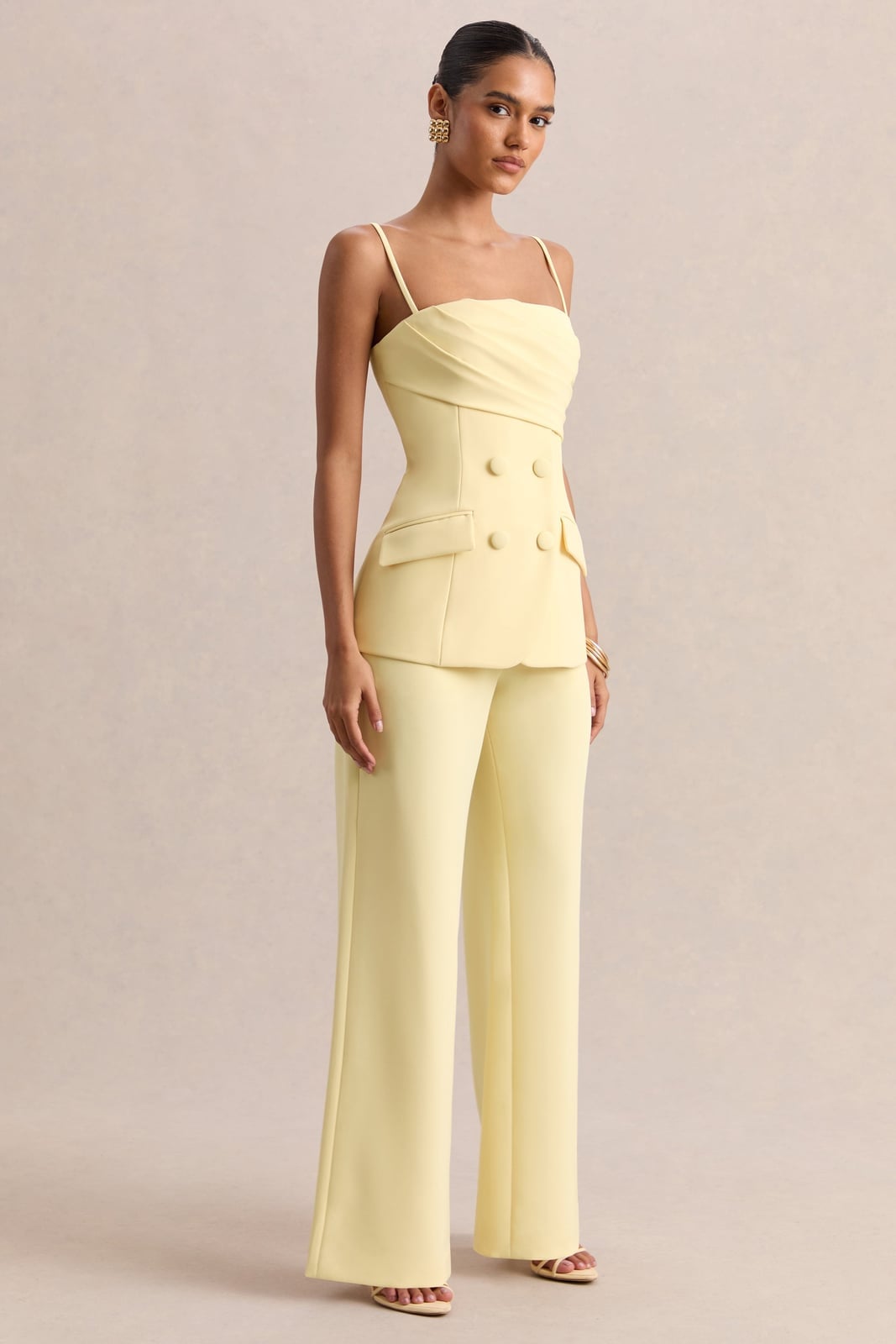 Pale Yellow Tailored Suit for Business Chic Pale Yellow Tailored Suit for Business Chic — Yellow Outfits
