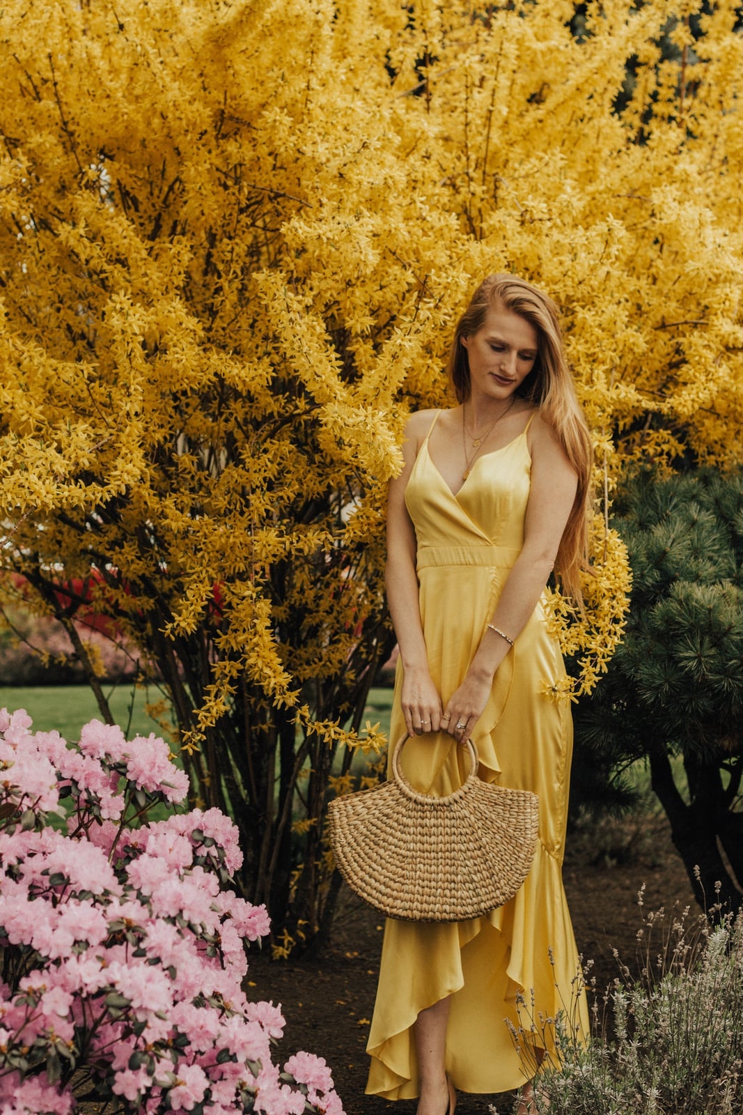 Flowing Yellow Satin Slip Dress for Summer Event Flowing Yellow Satin Slip Dress for Summer Event — Yellow Outfits